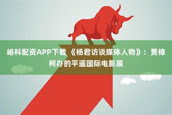 峪科配资APP下载 《杨君访谈媒体人物》：贾樟柯办的平遥国际电影展